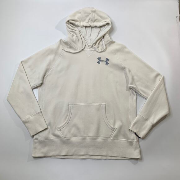 Under Armour Sweatshirt Mens L Large White Storm Charged Cotton ColdGear Hoodie - Picture 2 of 12